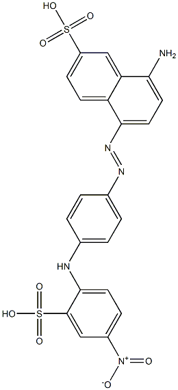 8-Amino-5-[p-(4-nitro-2-sulfoanilino)phenylazo]-2-naphthalenesulfonic acid,,结构式