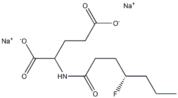 (S)-2-(4-Fluoroheptanoylamino)glutaric acid disodium salt 结构式