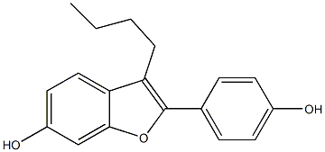 2-(4-ヒドロキシフェニル)-3-ブチルベンゾフラン-6-オール 化学構造式