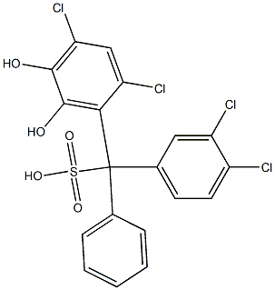 (3,4-Dichlorophenyl)(2,4-dichloro-5,6-dihydroxyphenyl)phenylmethanesulfonic acid,,结构式