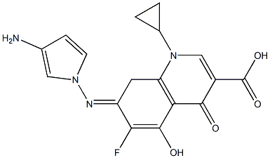 1-Cyclopropyl-4-oxo-5-hydroxy-6-fluoro-7-(3-aminopyrrolizino)-1,4-dihydroquinoline-3-carboxylic acid