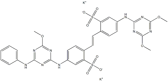 4-(4-Anilino-6-methoxy-1,3,5-triazin-2-ylamino)-4'-(4,6-dimethoxy-1,3,5-triazin-2-ylamino)-2,2'-stilbenedisulfonic acid dipotassium salt