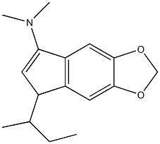 2-Butyl-3-dimethylamino-5,6-methylenedioxy-1H-indene Struktur