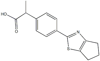 2-[4-(4,5-プロパノチアゾール-2-イル)フェニル]プロパン酸 化学構造式