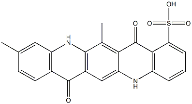 5,7,12,14-テトラヒドロ-10,13-ジメチル-7,14-ジオキソキノ[2,3-b]アクリジン-1-スルホン酸 化学構造式