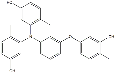 N,N-Bis(3-hydroxy-6-methylphenyl)-3-(3-hydroxy-4-methylphenoxy)benzenamine,,结构式