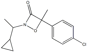 4-(4-Chlorophenyl)-2-(1-cyclopropylethyl)-4-methyl-1,2-oxazetidin-3-one,,结构式