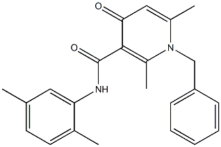 N-(2,5-Dimethylphenyl)-1-benzyl-2,6-dimethyl-4-oxo-1,4-dihydro-3-pyridinecarboxamide,,结构式