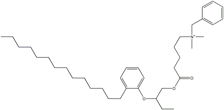 N,N-Dimethyl-N-benzyl-N-[4-[[2-(2-tetradecylphenyloxy)butyl]oxycarbonyl]butyl]aminium,,结构式