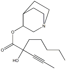 2-ヒドロキシ-2-(1-プロピニル)ヘプタン酸キヌクリジン-3-イル 化学構造式