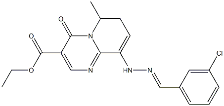 9-[2-(3-Chlorobenzylidene)hydrazino]-6-methyl-6,7-dihydro-4-oxo-4H-pyrido[1,2-a]pyrimidine-3-carboxylic acid ethyl ester,,结构式