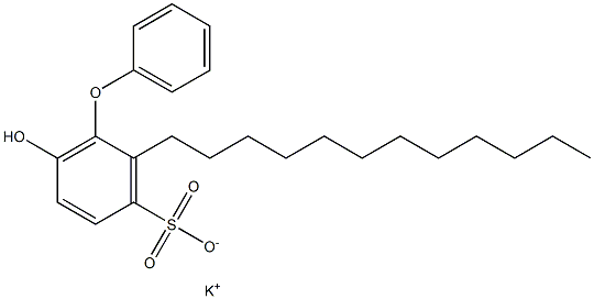 6-ヒドロキシ-2-ドデシル[オキシビスベンゼン]-3-スルホン酸カリウム 化学構造式