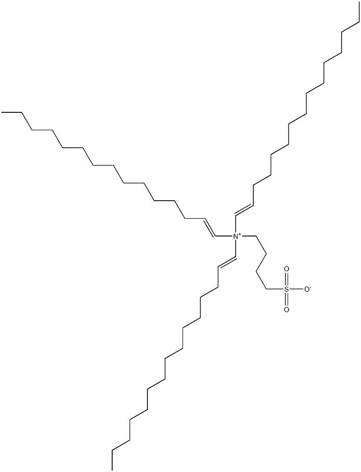 N,N-ジ(1-ペンタデセニル)-N-(4-スルホナトブチル)-1-ペンタデセン-1-アミニウム 化学構造式