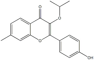 2-(4-ヒドロキシフェニル)-3-イソプロピルオキシ-7-メチル-4H-1-ベンゾピラン-4-オン 化学構造式