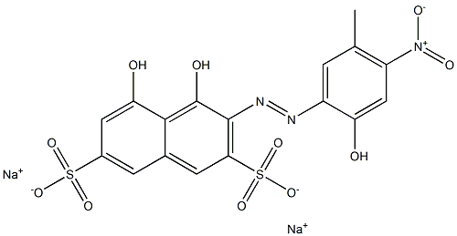 4,5-Dihydroxy-3-[(2-hydroxy-5-methyl-4-nitrophenyl)azo]naphthalene-2,7-disulfonic acid disodium salt,,结构式