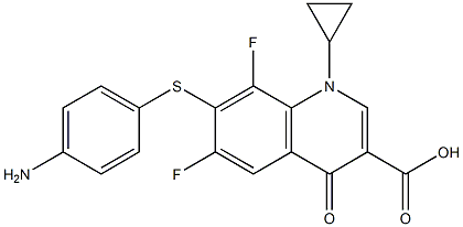 7-(4-Aminophenyl)thio-1-cyclopropyl-6,8-difluoro-1,4-dihydro-4-oxoquinoline-3-carboxylic acid,,结构式