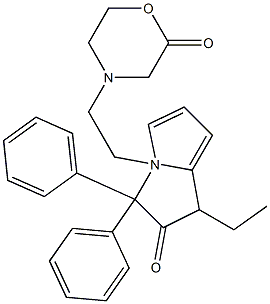 1-Ethyl-4-[2-(2-oxomorpholino)ethyl]-3,3-diphenyl-2-pyrrolizinone 结构式