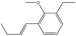 1-メトキシ-2-エチル-6-[(E)-1-ブテニル]ベンゼン 化学構造式