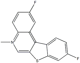 2,9-Difluoro-5-methyl[1]benzothieno[2,3-c]quinolin-5-ium Struktur