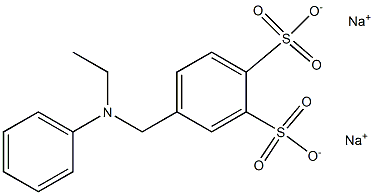 4-[(N-Ethylanilino)methyl]benzene-1,2-disulfonic acid disodium salt Struktur