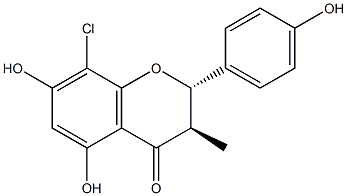 (2S,3R)-8-クロロ-2,3-ジヒドロ-3-メチル-4',5,7-トリヒドロキシフラボン 化学構造式