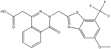 3-[(5-Methoxy-7-trifluoromethyl-2-benzothiazolyl)methyl]-3,4-dihydro-4-oxophthalazine-1-acetic acid,,结构式