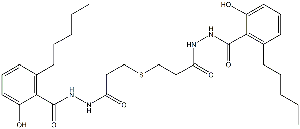 3,3'-Thiodi[propionic acid N'-(6-pentylsalicyloyl) hydrazide] Structure