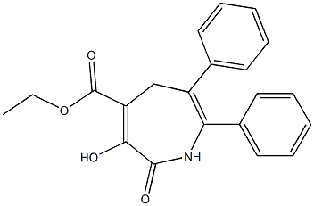 2,5-Dihydro-3-hydroxy-7-phenyl-6-phenyl-2-oxo-1H-azepine-4-carboxylic acid ethyl ester,,结构式