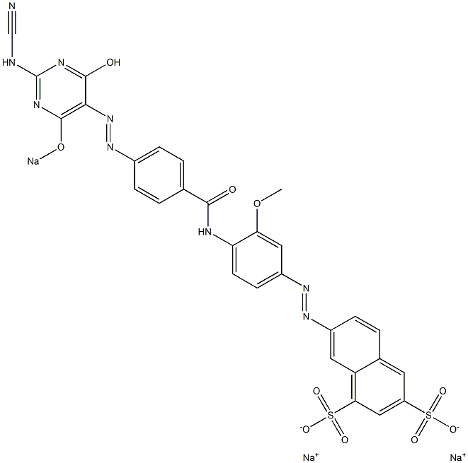 7-[4-[4-(2-Cyanoamino-4-hydroxy-6-sodiooxypyrimidin-5-ylazo)benzoylamino]-3-methoxyphenylazo]naphthalene-1,3-disulfonic acid disodium salt