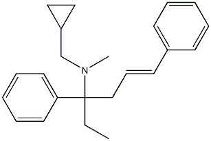 (+)-N-(Cyclopropylmethyl)-N-methyl-1,4-diphenyl-1-ethyl-3-buten-1-amine 结构式