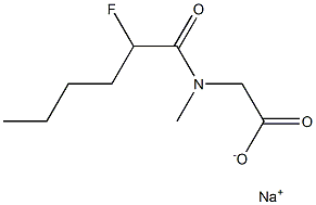 N-(2-Fluorohexanoyl)-N-methylglycine sodium salt Struktur