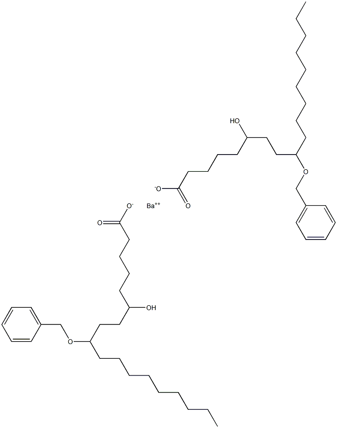 Bis(9-benzyloxy-6-hydroxystearic acid)barium salt Structure