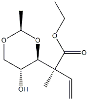 (2R,4S,5R)-4-[(1S)-1-(エトキシカルボニル)メチル-2-プロペニル]-2-メチル-1,3-ジオキサン-5-オール 化学構造式
