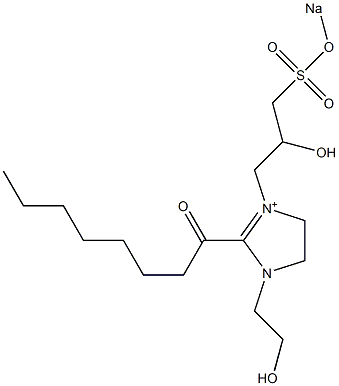 1-(2-Hydroxyethyl)-3-[2-hydroxy-3-(sodiooxysulfonyl)propyl]-2-octanoyl-2-imidazoline-3-ium|