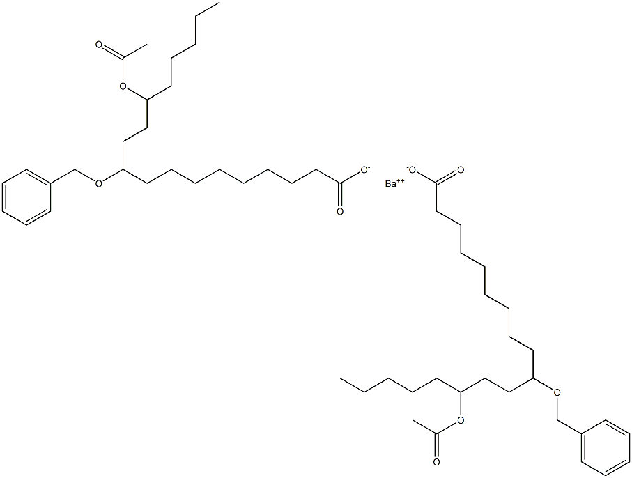 Bis(10-benzyloxy-13-acetyloxystearic acid)barium salt Structure