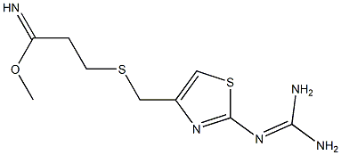 3-[[2-[(Diaminomethylene)amino]thiazol-4-yl]methylthio]propanimidic acid methyl ester Structure