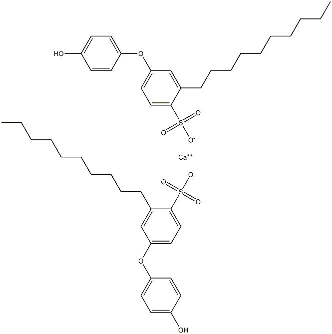 Bis(4'-hydroxy-3-decyl[oxybisbenzene]-4-sulfonic acid)calcium salt Struktur