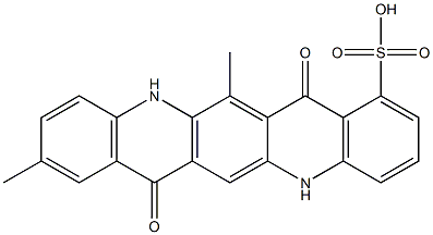 5,7,12,14-テトラヒドロ-9,13-ジメチル-7,14-ジオキソキノ[2,3-b]アクリジン-1-スルホン酸 化学構造式