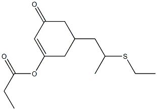 Propionic acid 5-(2-ethylthiopropyl)-3-oxo-1-cyclohexenyl ester 结构式