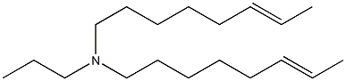 N-プロピル-N,N-ジ(6-オクテニル)アミン 化学構造式