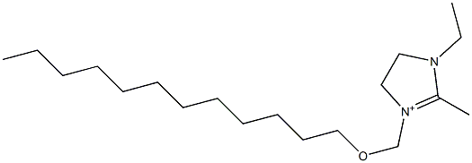 1-Ethyl-2-methyl-3-[(dodecyloxy)methyl]-4,5-dihydro-1H-imidazol-3-ium Struktur