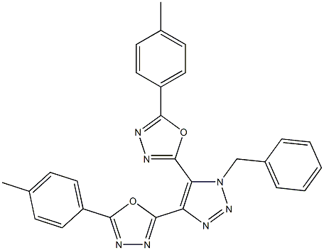 1-Benzyl-4,5-bis[5-(4-methylphenyl)-1,3,4-oxadiazol-2-yl]-1H-1,2,3-triazole Structure