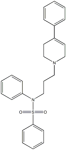 N-[3-[(1,2,3,6-Tetrahydro-4-phenylpyridin)-1-yl]propyl]-N-phenylbenzenesulfonamide,,结构式