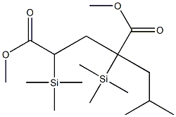 2-(2-メチルプロピル)-2,4-ビス(トリメチルシリル)ペンタン二酸ジメチル 化学構造式