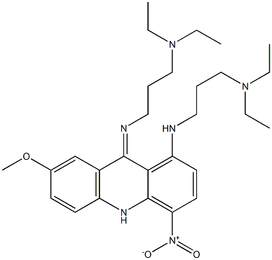 9,10-Dihydro-4-nitro-7-methoxy-9-[[3-(diethylamino)propyl]imino]-N-[3-(diethylamino)propyl]acridin-1-amine Structure