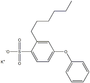 2-Hexyl-4-phenoxybenzenesulfonic acid potassium salt,,结构式