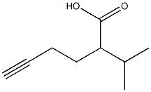 2-(1-メチルエチル)-5-ヘキシン酸 化学構造式