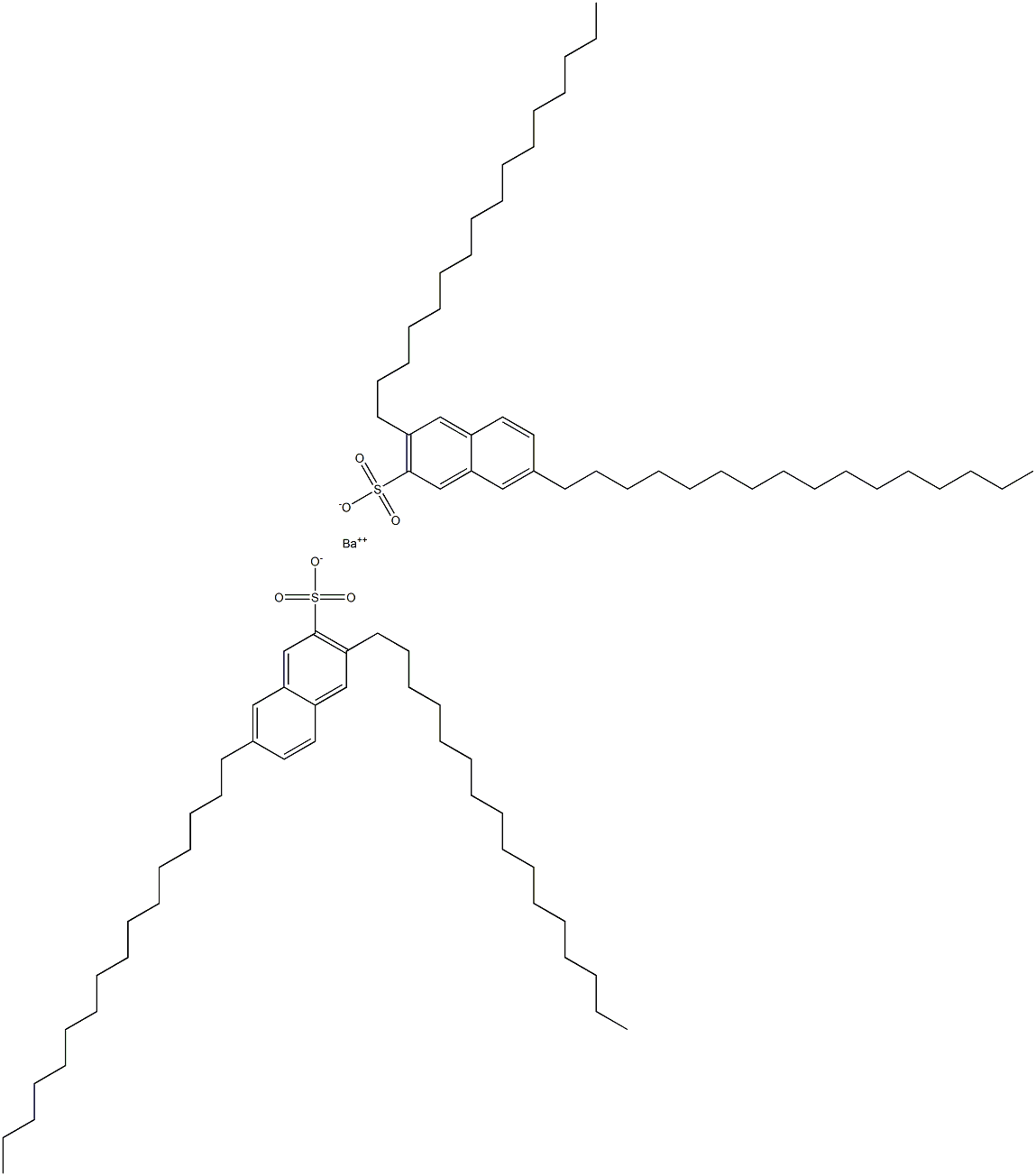 Bis(3,7-dihexadecyl-2-naphthalenesulfonic acid)barium salt Structure