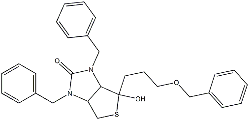 2,4-Dibenzyl-6-(3-benzyloxypropyl)-6-hydroxy-7-thia-2,4-diazabicyclo[3.3.0]octan-3-one Structure