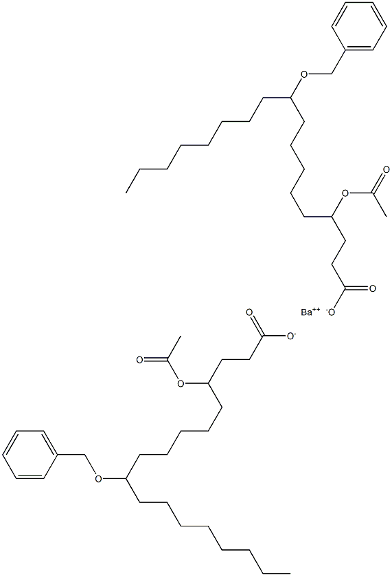 Bis(10-benzyloxy-4-acetyloxystearic acid)barium salt 结构式